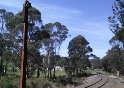 Old rail signals in the corridor near Nabowla